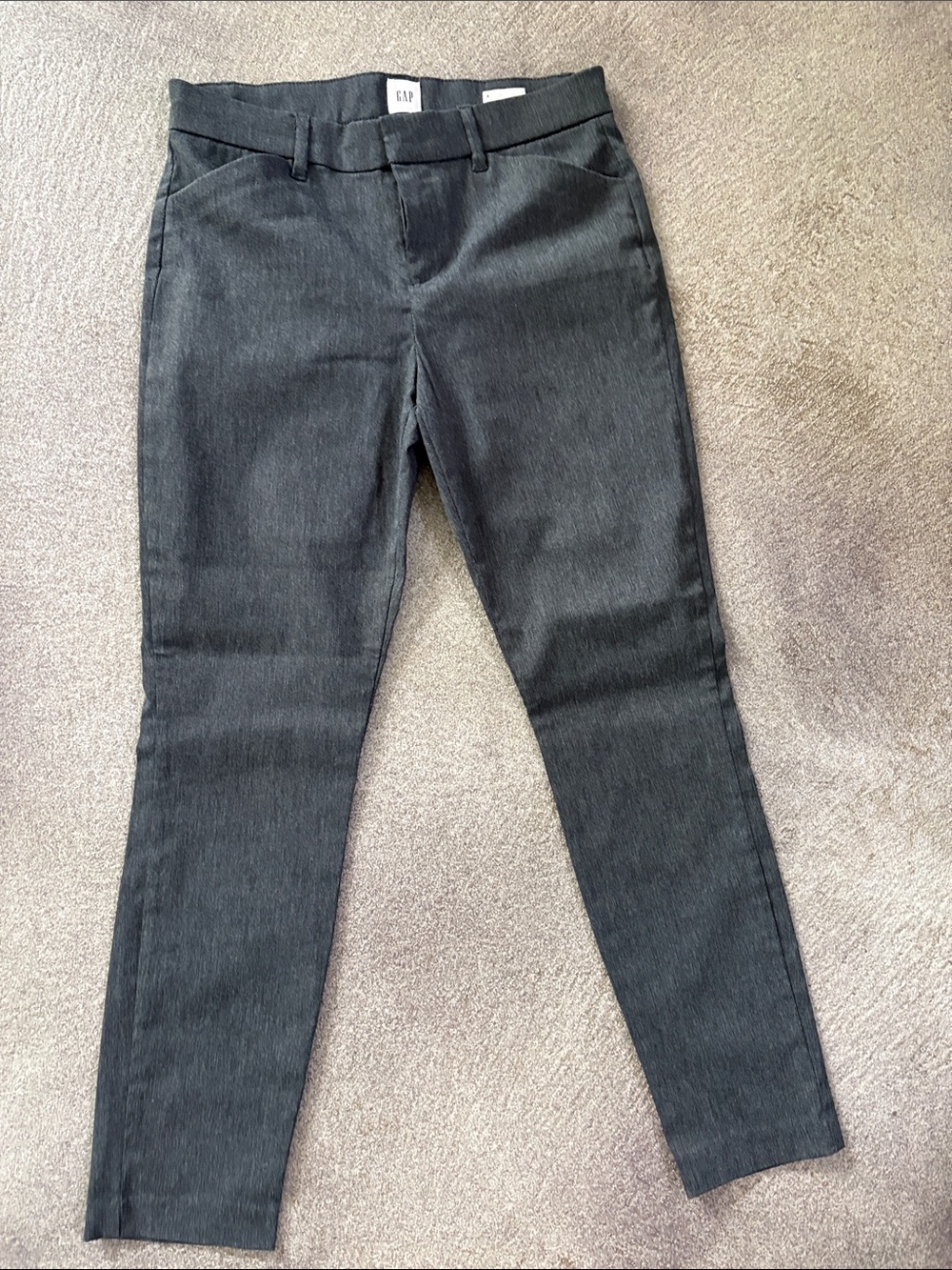 GAP Women's Signature Skinny Ankle Charcoal Straight Leg Dress Pants (4)